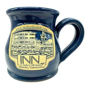 Deneen‎ Pottery Inn at Harbor Hill Marina Niantic CT Blue 4" Ceramic Mug